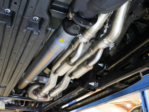 aFe 21-24 Ford F-150 Vulcan Series 3 IN to 3-1/2 IN Stainless Steel Cat-Back Exhaust System - Black