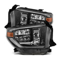 AlphaRex 14-21 Toyota Tundra MK II LUXX Series Crystal Headlights Alpha Black