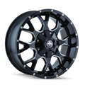 Mayhem 8015 Warrior 17x9 / 5x127 BP / 18mm Offset / 87mm Hub Black w/ Milled Spokes Wheel