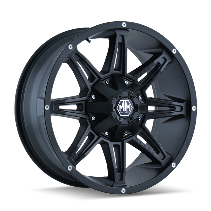 Mayhem 8090 Rampage 20x10 / 5x127 BP / -25mm Offset / 87mm Hub Matte Black Wheel