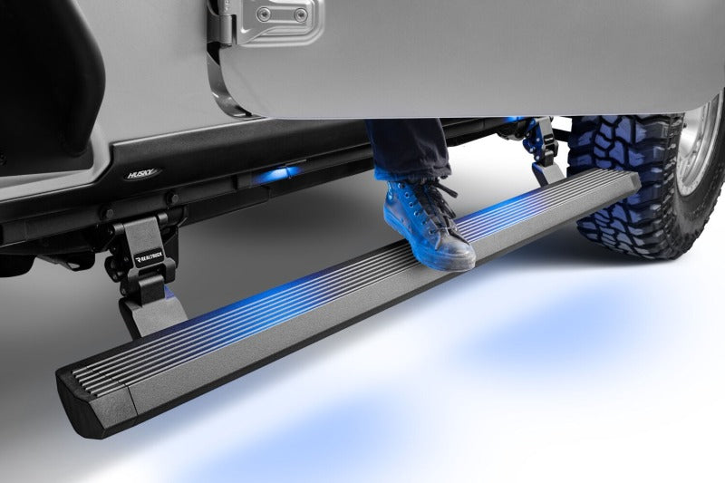RealTruck 18-24 Jeep Wrangler 4dr VoltStep Electric Running Board Kit (Drilling Req.) - Tex. Blk