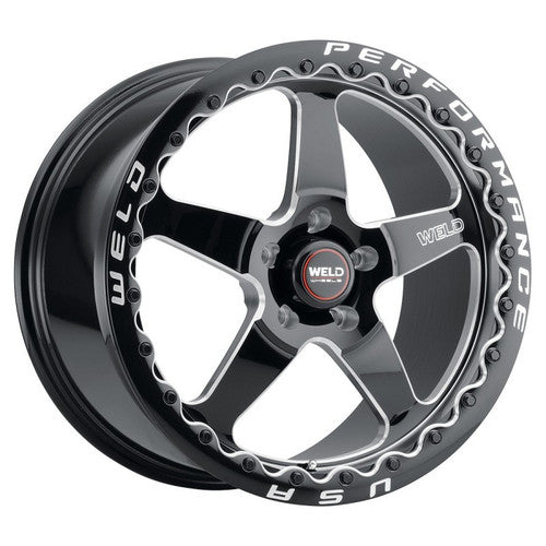 Weld S904 17x10 Ventura Beadlock 5x114.3 ET 49 BS 7.42 Gloss BLK MIL DIA 78.1