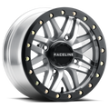 Raceline A91MA Ryno 14x7in/4x156 BP/10mm Offset/132.5mm Bore - Machined & Black Ring Beadlock Wheel
