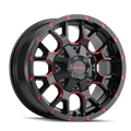 Mayhem 8015 Warrior 17x9 / 6x135 BP / 18mm Offset / 106mm Hub Black w/ Prism Red Wheel