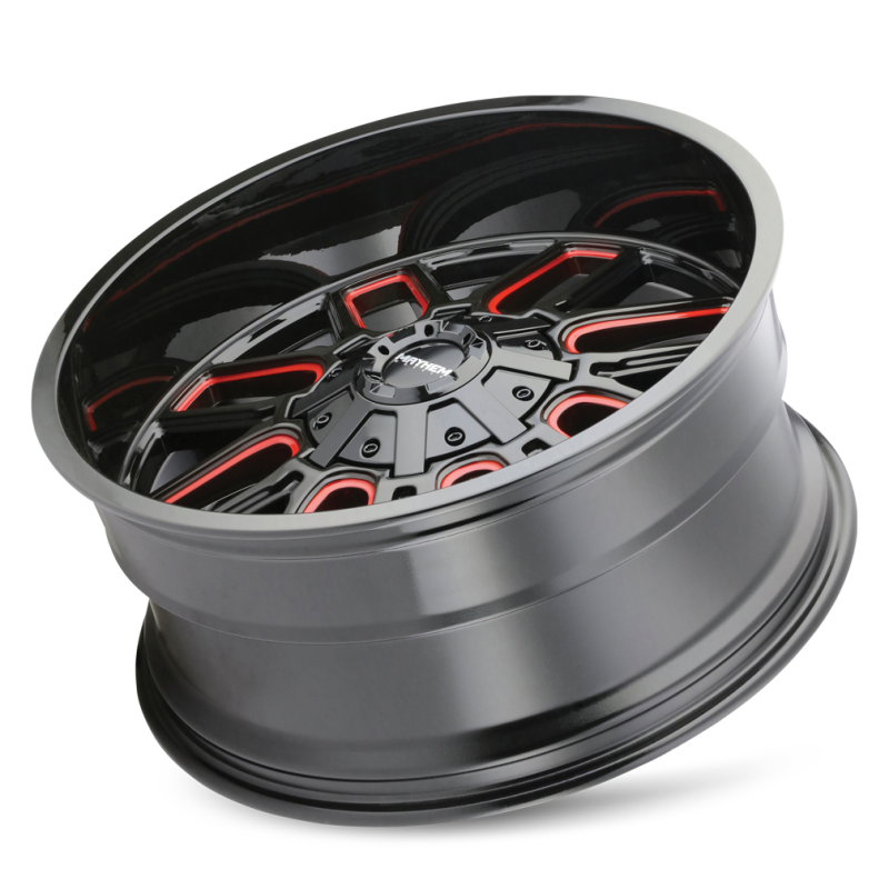 Mayhem 8107 Cogent 20x10 / 5x127 BP / -19mm Offset / 87.1mm Hub Black w/ Prism Red Wheel