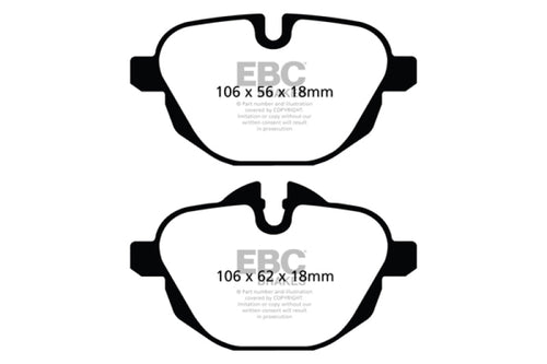 EBC 11+ BMW X3 2.0 Turbo (F25) Redstuff Rear Brake Pads