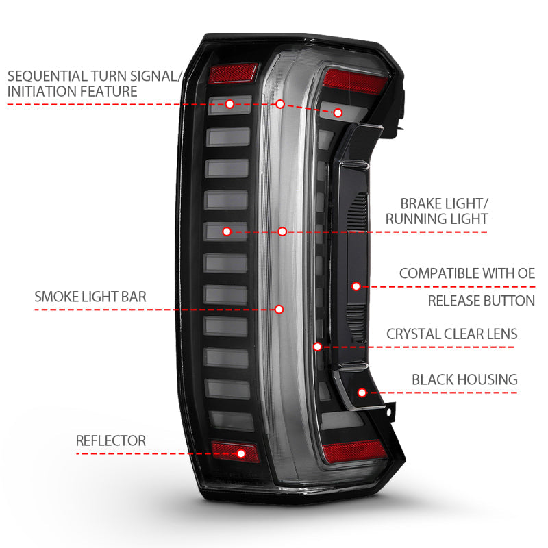 ANZO 22-24 Toyota Tundra (Does Not Fit LED Seq. Models) Z-Series Full LED Tail Lights - Pair