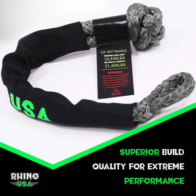 Rhino USA Synthetic Soft Shackle (2Pk 3/8InX22In) (Gray)