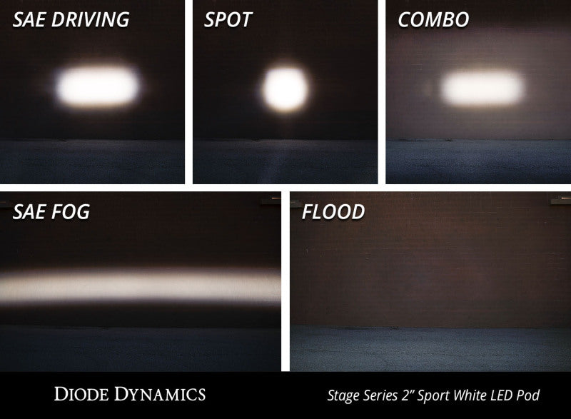 Diode Dynamics Stage Series 2 In LED Pod Sport - White Flood Standard RBL (Pair)