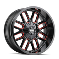 Mayhem 8107 Cogent 22x10 / 8x170 BP / -19mm Offset / 125.2mm Hub Gloss Black Milled Prism Red Wheel