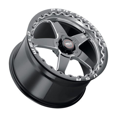 Weld Solana Beadlock 17x11 / 5x115 BP / ET0 / 78.1mm Bore - Gloss Black MIL DIA Wheel