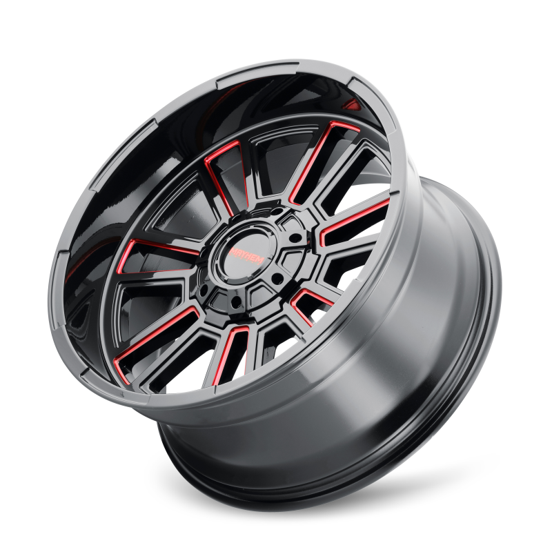 Mayhem 8115 Apollo 20x9 / 8x170 BP / 18mm Offset / 125.2mm Hub Black w/ Prism Red Wheel