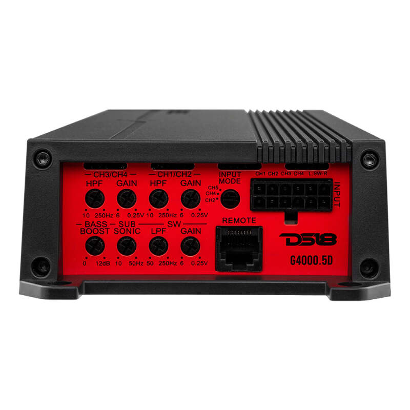 DS18 5-Chnl Amp 2x 420/4ohm Bridge SUB 900/1ohm 4 x 220 SUB 600/2ohm 4 x 130 SUB 300/4 ohm Watts RMS