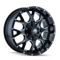 Mayhem 8015 Warrior 17x9 / 8x165.1 BP / -12mm Offset / 130.8mm Hub Gloss Black Milled Wheel