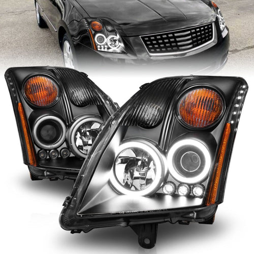 ANZO 2007-2012 Nissan Sentra Projector Headlights Black