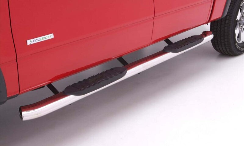 Lund 07-17 Toyota Tundra CrewMax 5in. Curved Oval SS Nerf Bars - Polished